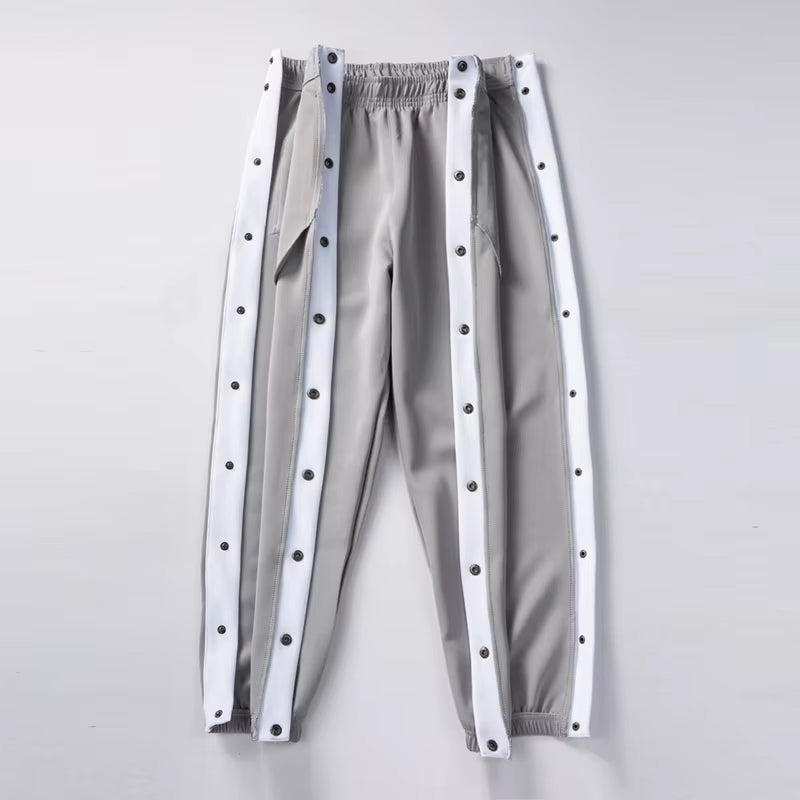 Student Side Breasted Sports Men'S Casual Loose Legged Pants Full Open Button Basketball Pants Fashion Trousers