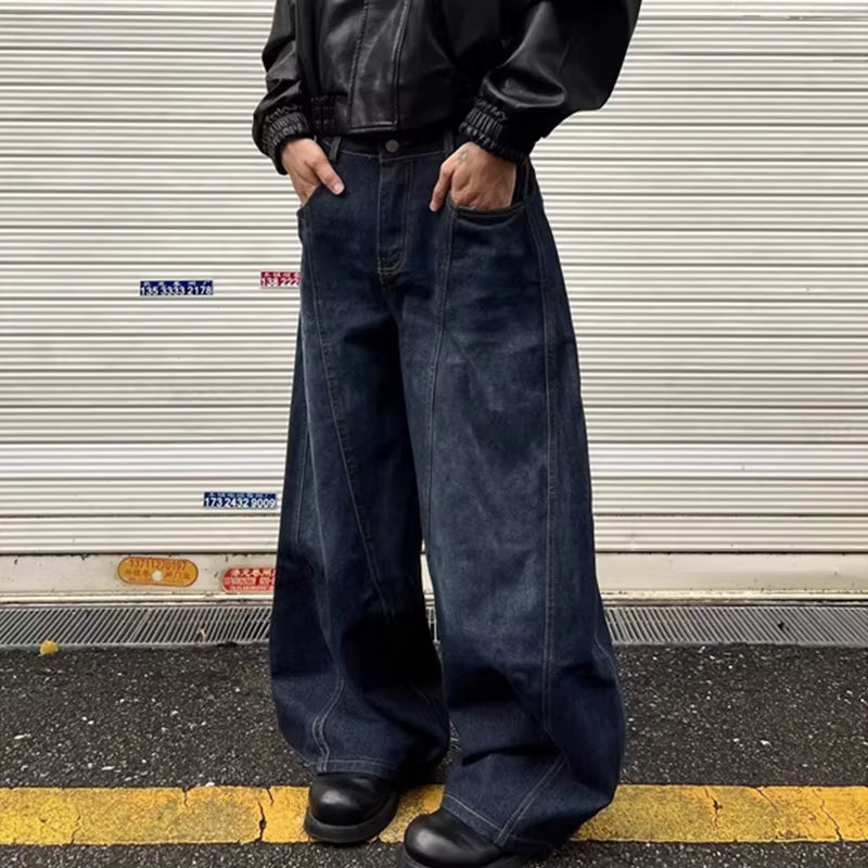 American Goth Letter Printed Baggy Denim Pantalones Hombre Autumn Y2K Streetwear Straight Jeans Hip Hop Fashion Jean Trousers