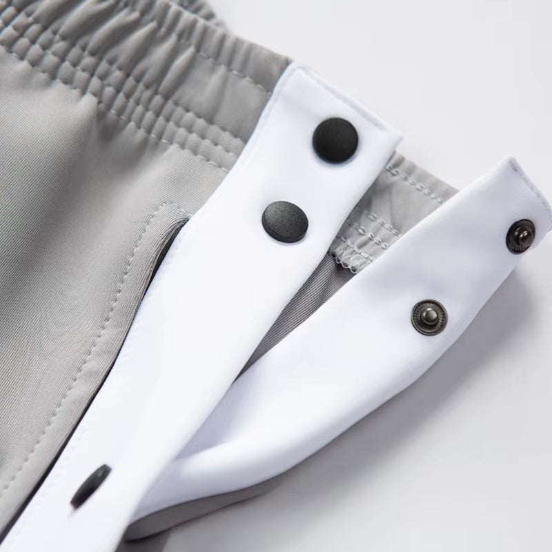 Student Side Breasted Sports Men'S Casual Loose Legged Pants Full Open Button Basketball Pants Fashion Trousers