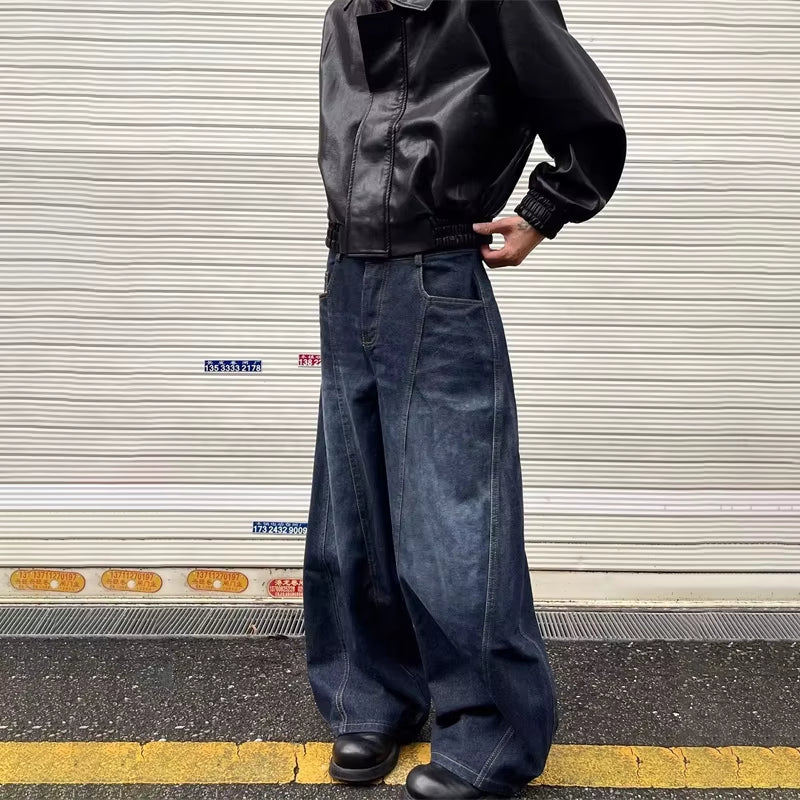 American Goth Letter Printed Baggy Denim Pantalones Hombre Autumn Y2K Streetwear Straight Jeans Hip Hop Fashion Jean Trousers